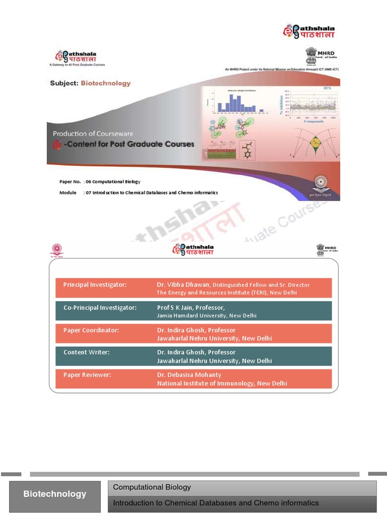 Intro To Chemical Database | PDF | Drug Design | Medicinal Chemistry