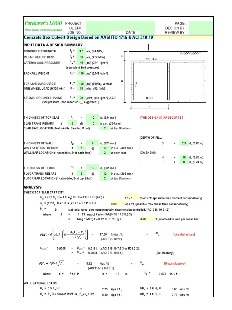 Concrete Box Culvert Design Summary | PDF | Horticulture And Gardening ...