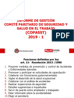 COPASST 2019-1: Informe de gestión y cumplimiento del plan de acción