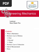 Engineering Mechanics: Lecturer: Nzar Shakr Piro