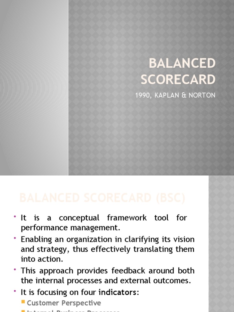 Balanced Scorecard: 1990, Kaplan & Norton | PDF | Economies | Leadership