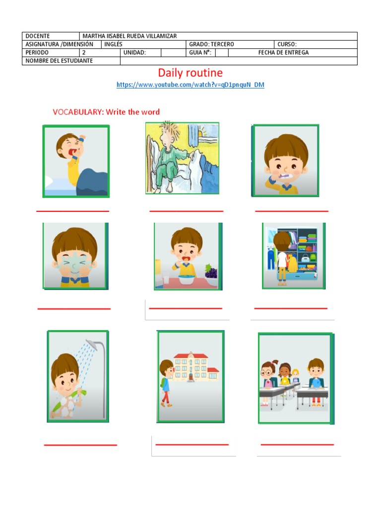 Daily Routine Vocabulary Guide | PDF