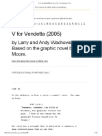 V For Vendetta (2005) Movie Script - Screenplays For You