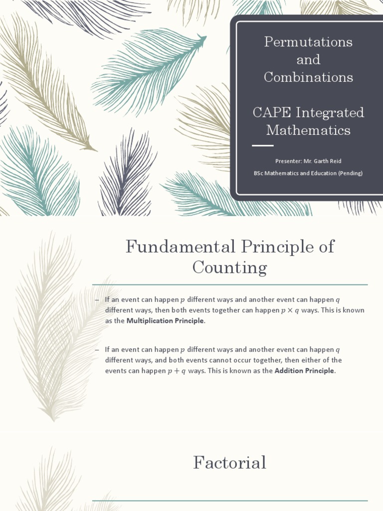 Permutations and Combinations Guide | PDF | Permutation | Numbers