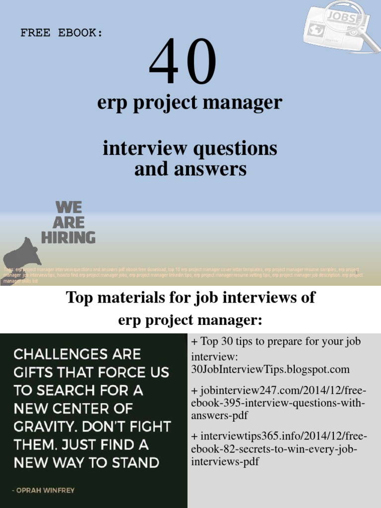 ERP Project Manager Interview Guide | PDF | Interview | Job Interview