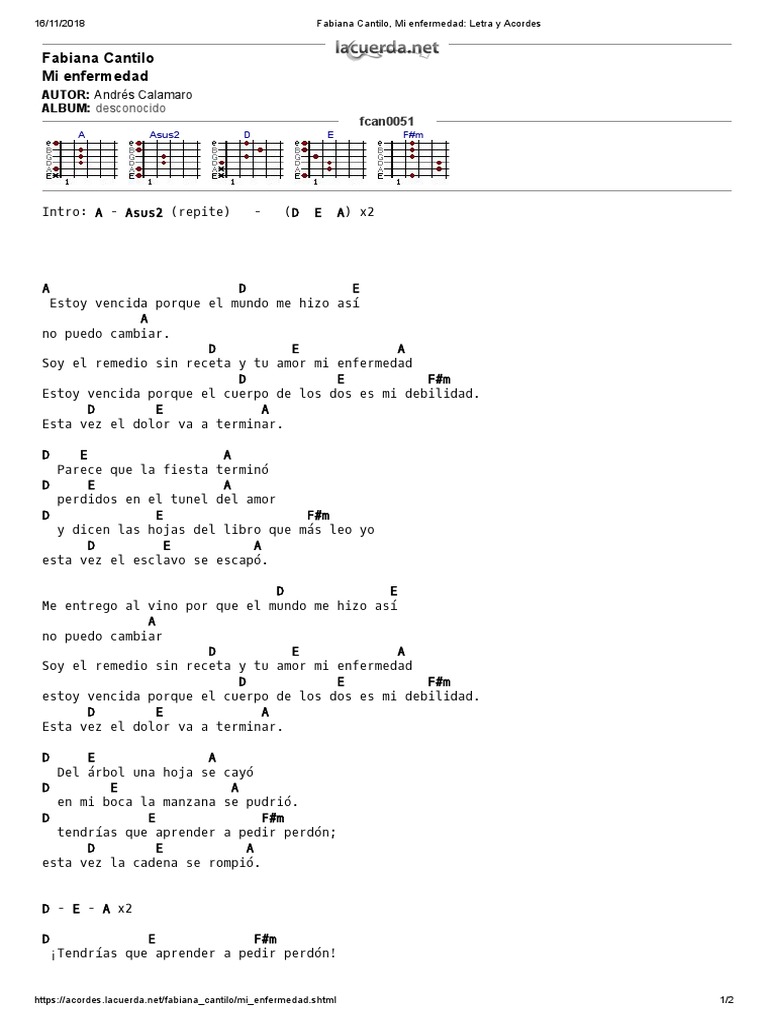 Fabiana Cantilo Mi Enfermedad Letra Y Acordes Musica Grabada Albumes