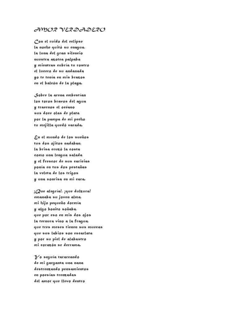 AMOR VERDADERO Poema | PDF