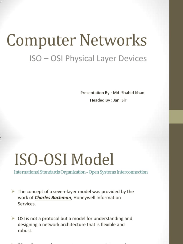 Computer Networks: ISO - OSI Physical Layer Devices | PDF | Osi Model ...