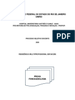 Residencia Multiprofissional 2020 - Caderno de Prova - Prog. Fonoaudiologia