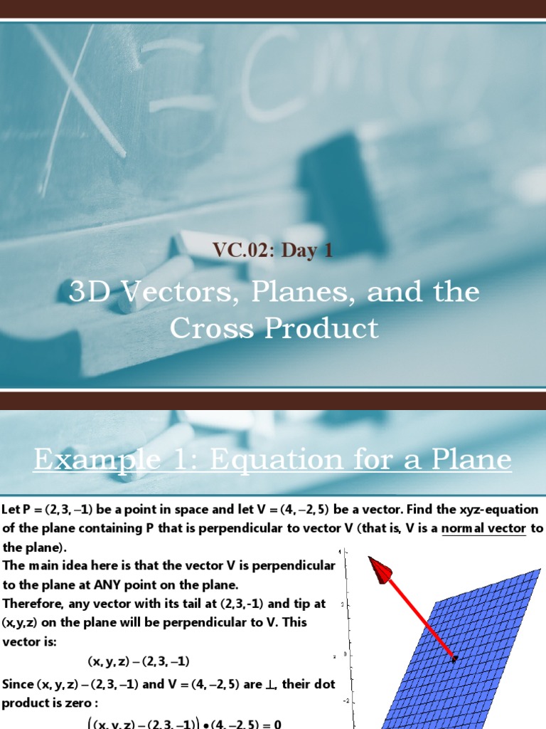 Lesson 3 VC.02 Day1 | PDF | Plane (Geometry) | Vector Space