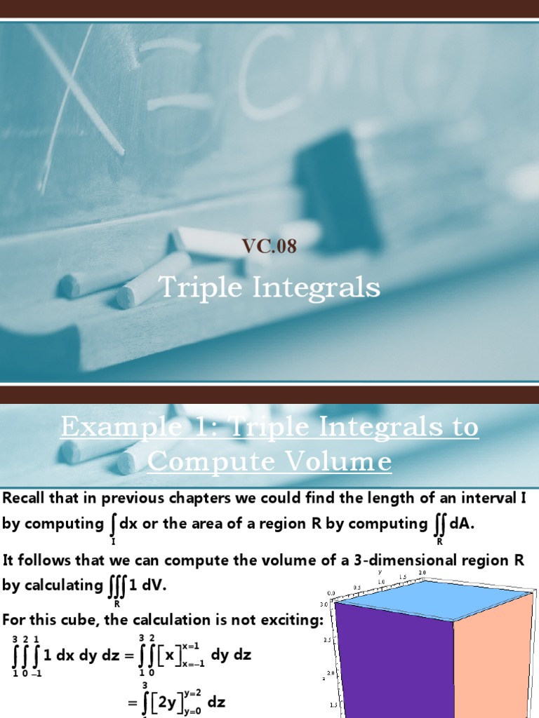 Lesson 10 VC.08 Triple Integrals 1 | PDF | Mathematical Concepts ...