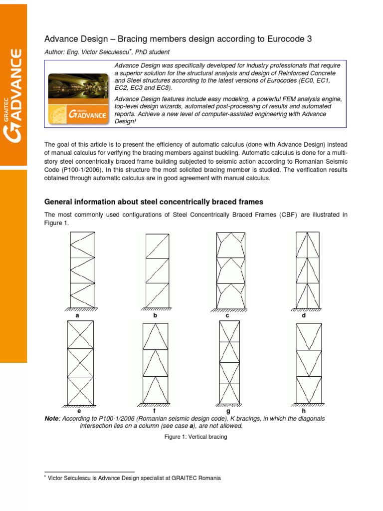 Bracing Member Design per Eurocode 3 | PDF