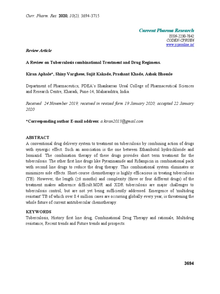 Drug Resistance in Tuberculosis Treatment | PDF | Tuberculosis ...