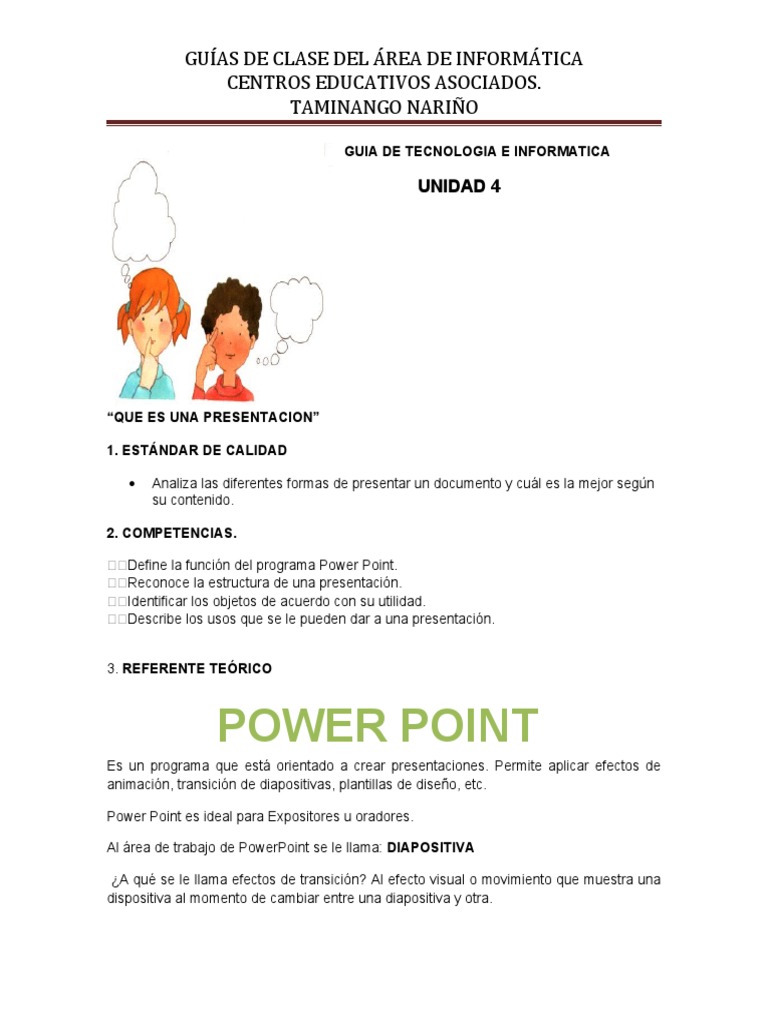 Guia de Tecnologia e Informatica 4 | PDF | Microsoft PowerPoint | Software