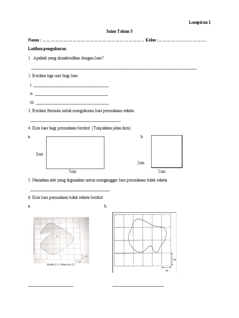 Lembaran Ukuran Luas Pdf