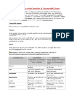 Using Articles with Countable and Uncountable Nouns