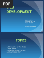 WEB Development: 8:00-12:00 PM - Saturday Lecture March 28, 2020