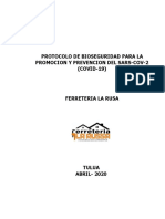 Anexo 2. Protocolo de Bioseguridad para La Promoción y La Prevención Del Covid-19