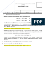 Primer examen parcial de balance de materia y energía