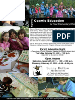 Sunny Hollow Montessori, January Open House and Parent Education Flyer