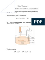 Redox Titrations - The Oxidation/reduction Reaction Between Analyte and Titrant