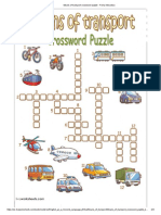 Means of Transport Crossword Puzzle