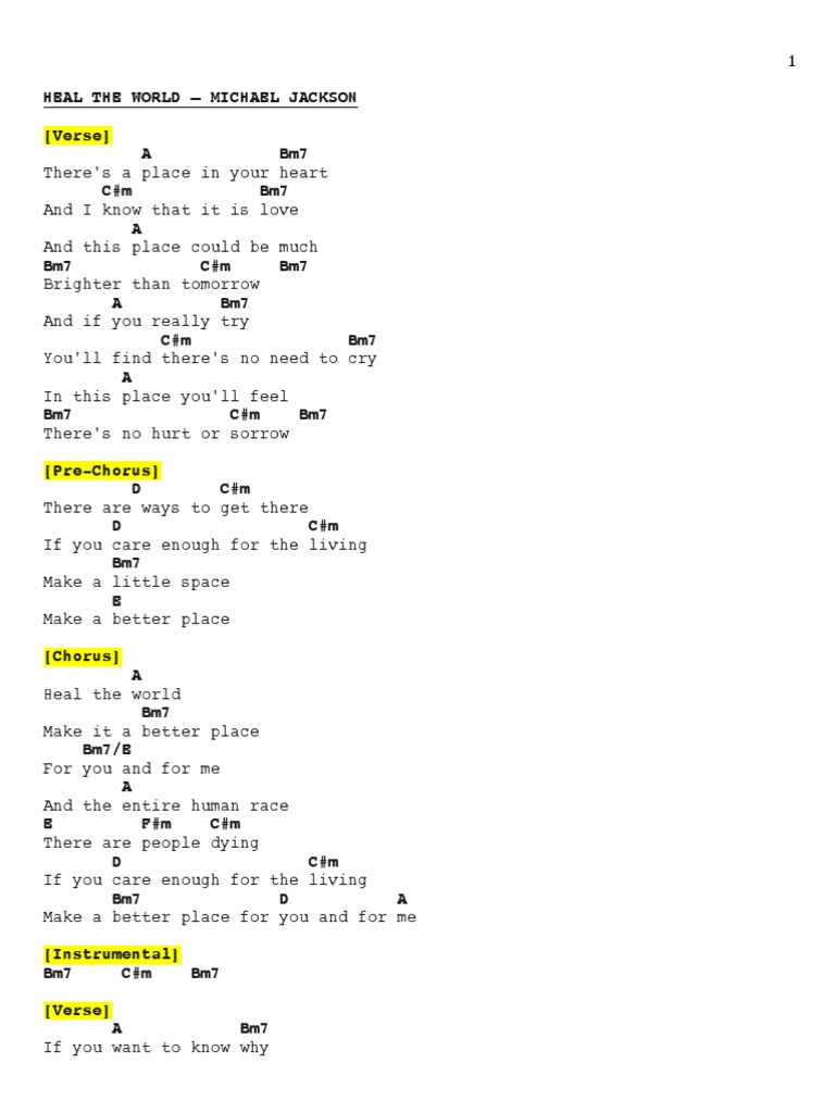 heal the world - music travel love (michael jackson cover) lyrics