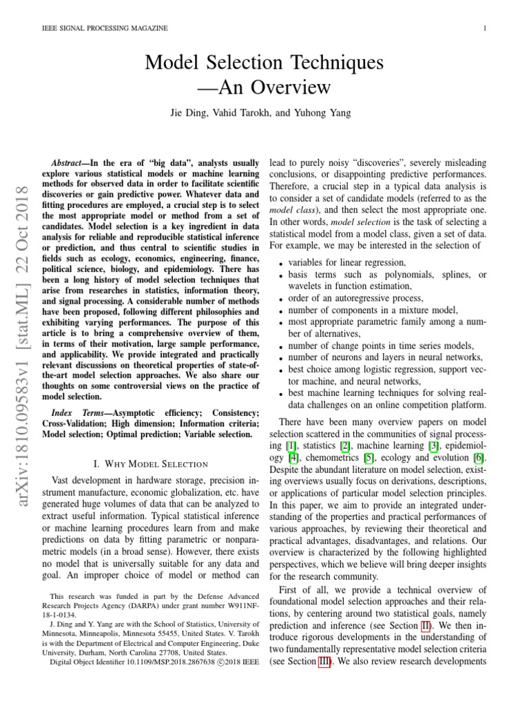 Overview of Model Selection Techniques | PDF | Akaike Information ...