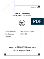 BERKAS PKM SEMESTER GENAP 112 - (PENTING) Berkas Administrasi PKM Semua Program Studi - APKCG Lembar Observasi