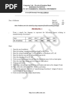 Computer Lab - Practical Question Bank Faculty of Commerce, Osmania University