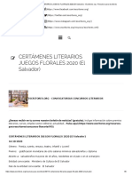 CERTÁMENES LITERARIOS JUEGOS FLORALES 2020 (El Salvador) - Escritores - Org - Recursos para Escritores PDF