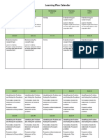 Research Project Learning Plan Calendar