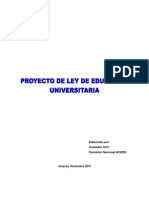 Proyecto AVERU. LEY DE EDUCACION UNIVERSITARIA