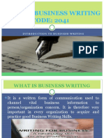 Course: Business Writing Course Code: 2041