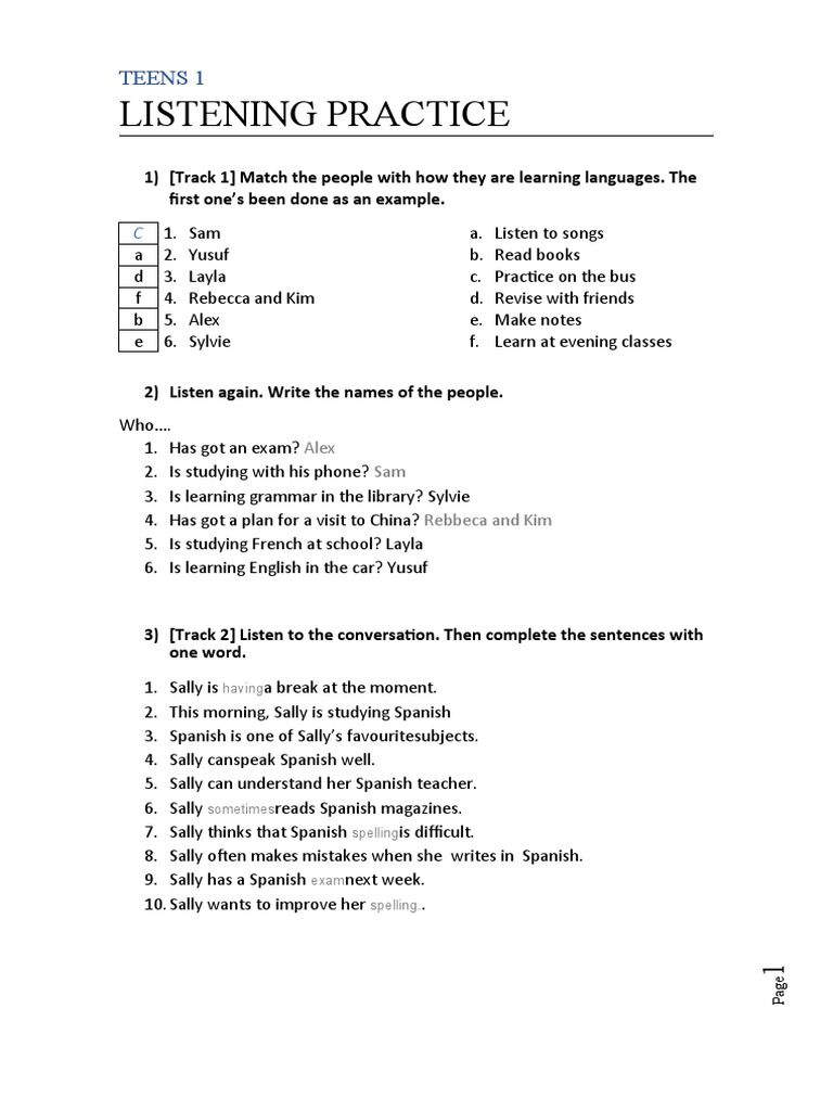 Listening and Reading Practice for Teens | PDF | English Language ...