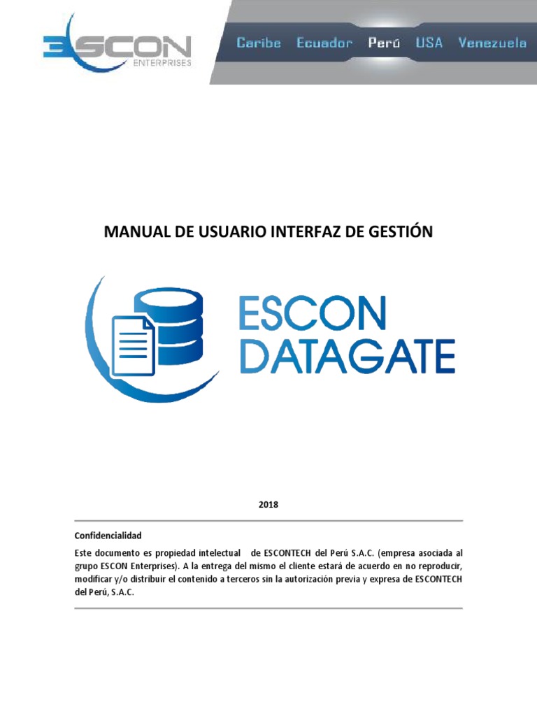 Manual de Usuario ESCON DATAGATE | PDF | Usuario (informática ...