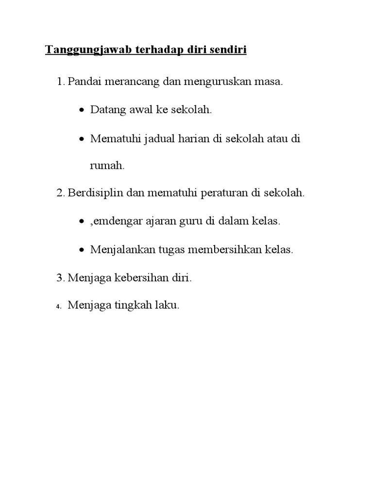 Nota Tanggungjawab Diri Sendiri Pdf