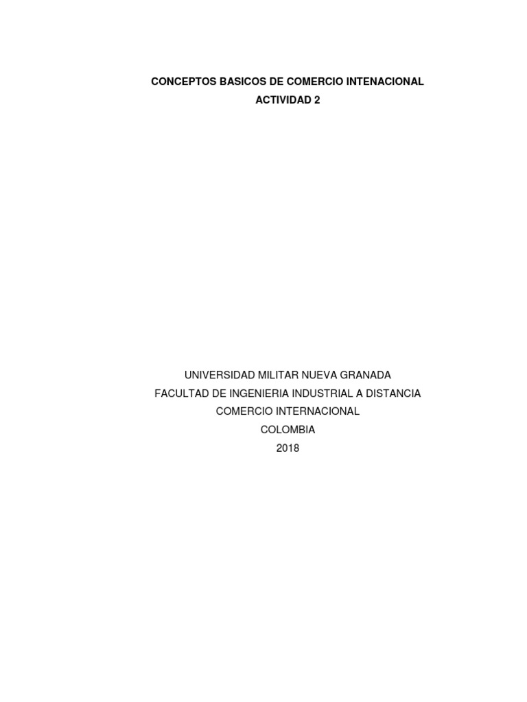 Actividad 2. Comercio Inter | PDF | El comercio internacional | Comercio