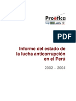 Informe del Estado de la Lucha Anticorrupción en el Perú, 2002 - 2004