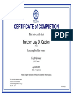Tesda Fruit Grower - Certificate of Completion