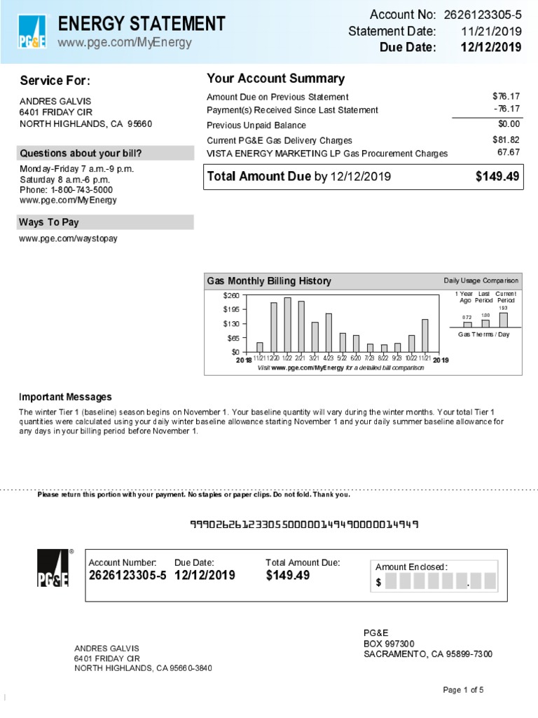 Pge Bill | PDF