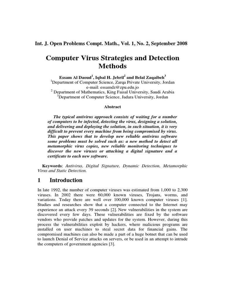 IJOPCM (Vol 1 2 3 S 8) PDF | PDF | Computer Virus | Antivirus Software