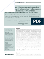 Alteraciones en El Funcionamiento Cognitivo en Una Muestra de Niños, Niñas y Adolescentes Con Trastorno de Estrés Postraumático Derivado Del Conflicto Armado en Colombia