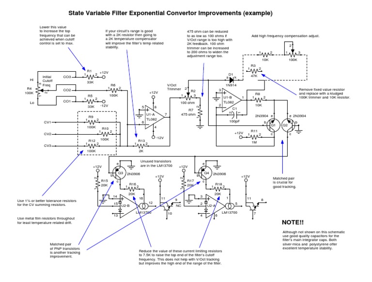 State Variable Filter Circuit Enhancements | PDF | Resistor ...
