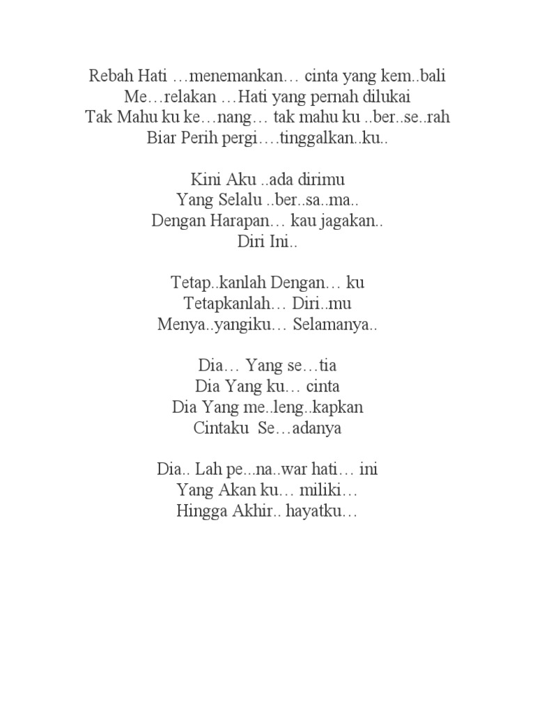 lirik lagu satu peluang