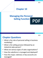 Managing The Personal Selling Function