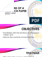 Sections of A Research Paper