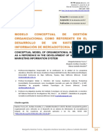 Modelo Conceptual DE Gestión Organizacional Como Referente en El Desarrollo DE UN Sistema DE Información de Mercadotecnia Integral