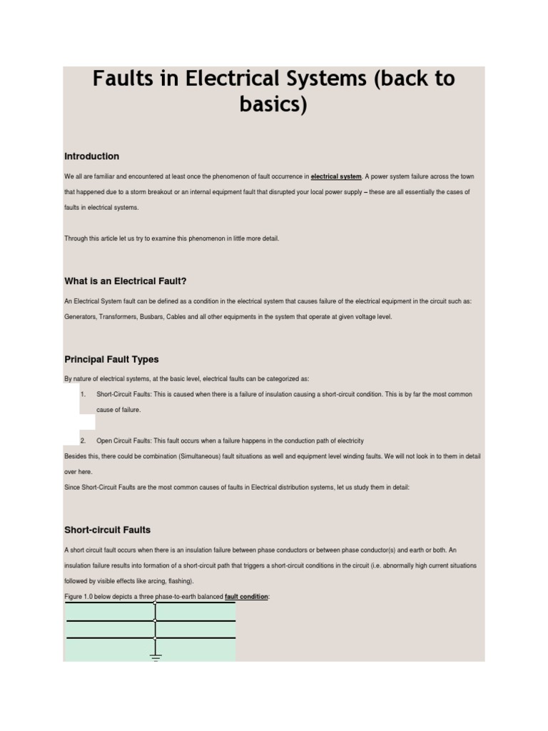 Electrical Faults: A Basic Guide | PDF | Insulator (Electricity ...