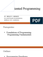 Object Oriented Programming: By: Irfan U. Memon